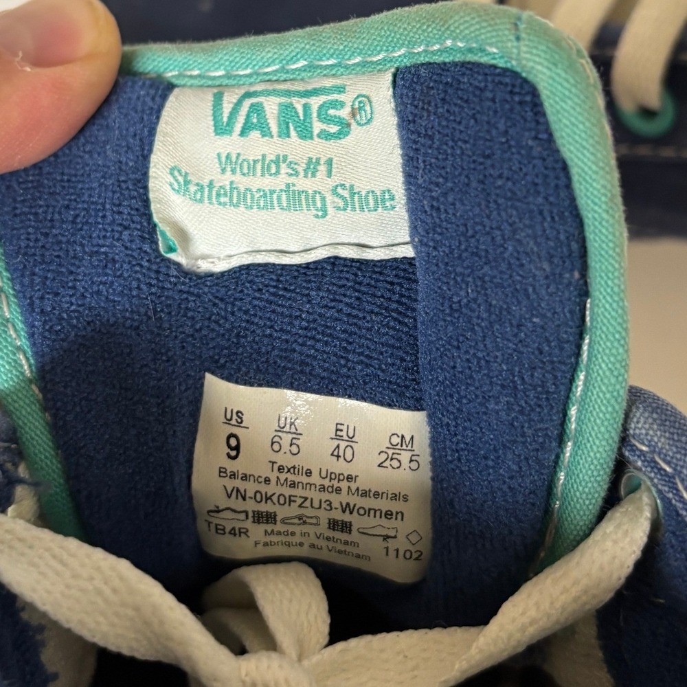 Vans Atwood Low Navy Blue Teal Womens Sneakers Size 9 VN-0K0FZU3 Skater - Picture 8 of 10
